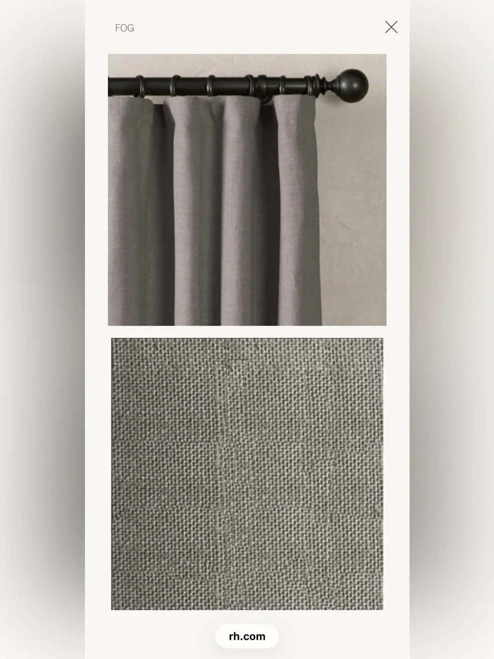 Restoration Hardware Belgian Linen Textured Curtain Panels - 2 panels